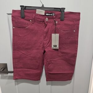SB Royal Blue Men's Maroon Jean Shorts